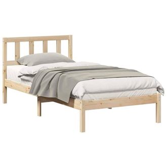 Berkfield Home Modern with Headboard Brown 90 x 190 cm Solid pine wood in Light Tan