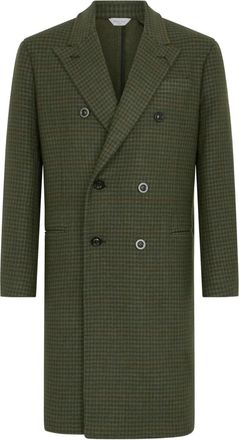 Boglioli double-breasted check coat - men - Virgin Wool/Polyester/Nylon - 52 - Green