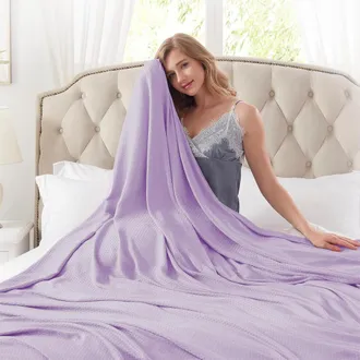OEM Esta Manta Ligera Y C&oacute;moda De Spandex Morado Incorpora Tecnolog&iacute;a De Enfriamiento De Color Liso, Lo Que La Hace Ideal Para Todas Las Estaciones Y Perf