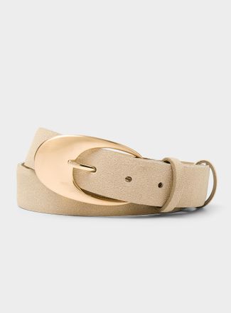 Simons Womens Massive metallic buckle suede belt