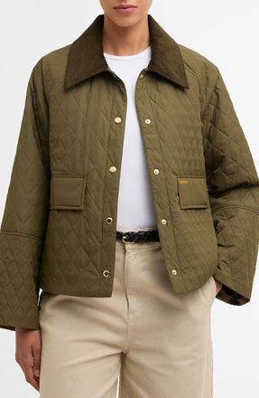 Barbour Kirby Quilted Jacket in Ivy Green/Ancient at Nordstrom, Size 14 Us