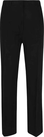 True Royal Linnen Zwarte Broek Made in Italy - Dames - Straight fit broeken - Zwart - L - Linnen - Broeken