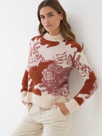Fat Face FatFace Natural Pattern Funnel Neck