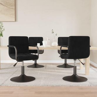 vidaXL Vidaxl - Sillas De Comedor Giratorias 4 Unidades Terciopelo Negro
