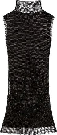 Sportmax Mini-jurk verfraaid met kristallen en hoge hals - Zwart