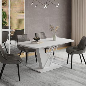 Vicco Mesa De Comedor Fenaro, Blanco, 120 X 80 Cm Extensible, Vicco
