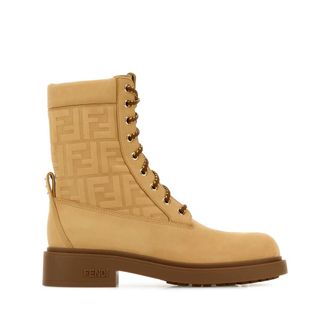 Fendi Embossed-logo Combat Boots