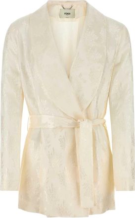 Fendi White Silk Blazer