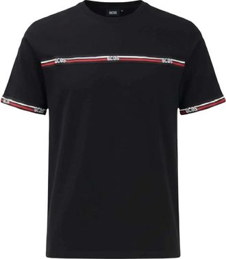 GCDS Logo Tape SS T-Shirt - Heren - T-shirts - Zwart - XS - Katoen - Tops