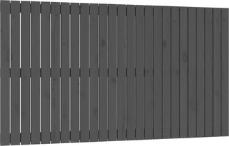 vidaXL Cabecero De Cama De Pared Madera Maciza Pino Gris 159,5x3x90 Cm Vidaxl