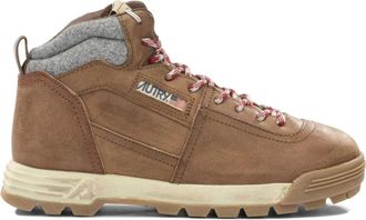 Autry Middenhoge Leren Wandelschoenen - Dames - Veterlaarzen - Bruin - 37 EU - Leer - Schoenen