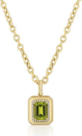 Goshwara Emerald Cut Pendant Necklace in Bright Green at Nordstrom, Size 16