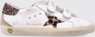 Golden Goose Sneaker Old School da bambino in pelle con stampa animalier e velcro