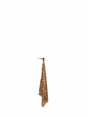Paco Rabanne Womens Earrings Pixel Flow Gold Chainmail Brass