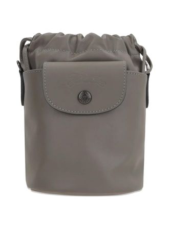 Longchamp Le Pliage Xtra XS drawstring leather cross body bag - Grey