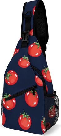 Generic T-omato Pattern Mens Shoulder Bags Sling Crossbody Backpack Travel Hiking Chest Bag with Small Side 38x20cm