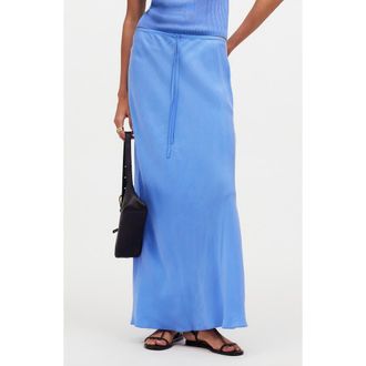 Madewell Drawstring Maxi Slip Skirt in Celeste at Nordstrom Rack, Size 14