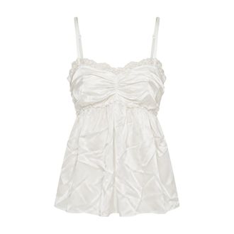 Dolce & Gabbana Geweven Zijden Top Zonder Mouwen - Dames - Tops - Wit - Maat: XS Zijde