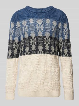 Ragman Strickpullover mit Label-Detail in Jeansblau, Gr&ouml;&szlig;e XL