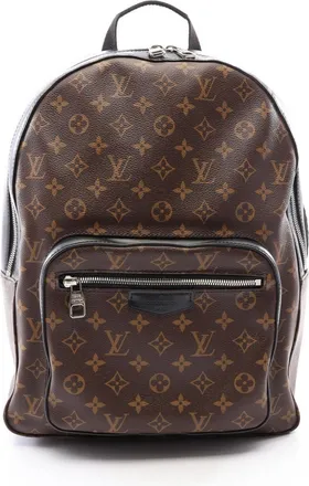 Louis Vuitton Black Brown Monogram Macassar Coated Canvas Pvc Monogram Leather Backpack Handbag (Pre-Owned)