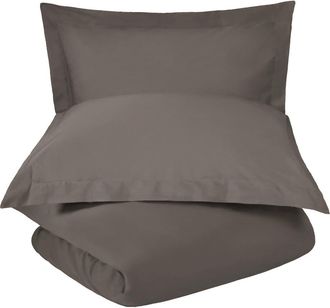 Superior Solid 800 Thread Count Sateen Duvet Cover & Shams Set in Grey at Nordstrom Rack, Size King/california King