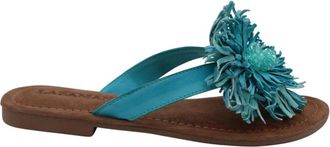 Lazamani Willow Teenslipper - Dames - Slippers - Blauw - 36 EU - Schoenen