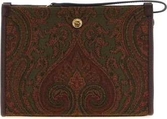 Etro Medium Paisley Jacquard Pouch - Dames - Clutches - Bruin - ONE Size - Katoen - Tassen