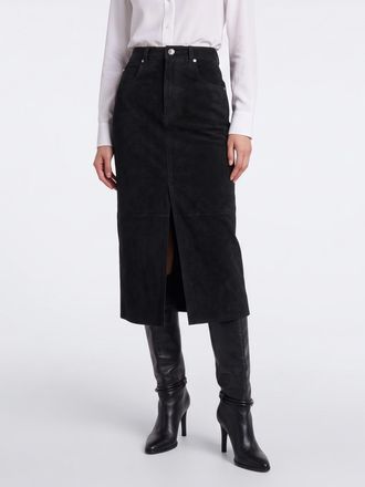 Isabel Marant Gonna midi a tubino Bisane in cotone a vita alta