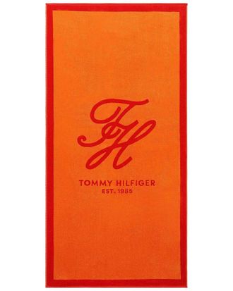 Tommy Hilfiger Colorblock Monogram Cotton Velour Beach Towel
