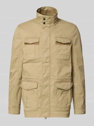 Christian Berg Jacke mit Stehkragen und Pattentaschen in Beige, Gr&ouml;&szlig;e 3XL