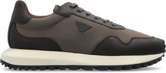 Emporio Armani Sportschoenen - Heren - Sneakers - Bruin - 45 EU - Leer - Schoenen