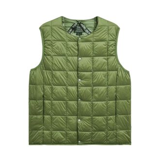 TAION Chaleco con Cuello Redondo y Botones - Jackets - Hombre - Verde - 2XL