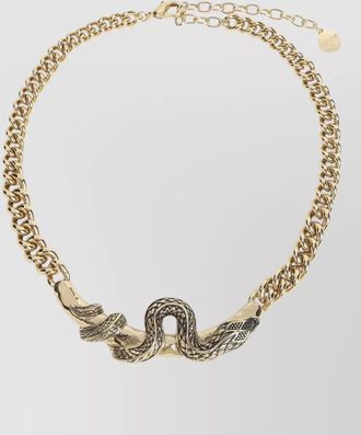 Roberto Cavalli brass serpentine necklace