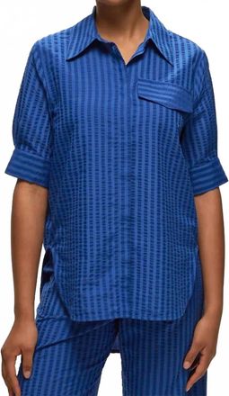Baum Und Pferdgarten Majken Textured Top In Palace Blue