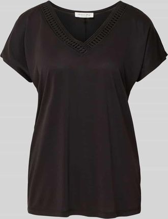 Christian Berg T-Shirt aus Modal-Mix mit V-Ausschnitt in Black, Größe XXL