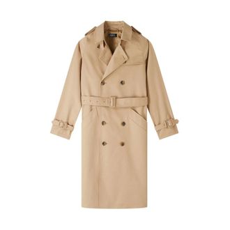 A.P.C. A.p.c., Dames, Mantels, Beige, Maat: S Gabardine