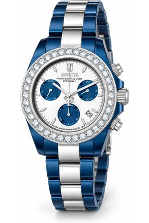 Invicta Jason Taylor 51329 Herenhorloge - Quartz Uurwerk - Roestvrij Staal met Zilveren Wijzerplaat - 42 mm - Met 36 Diamanten