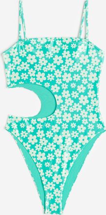 H&M Badeanzug mit Cut-outs High Leg - Green