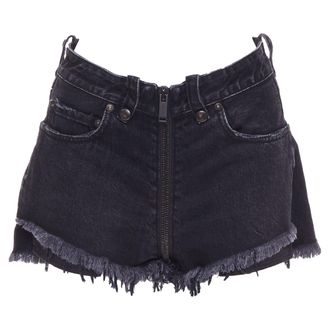 Unravel Zip Distressed Mini Shorts