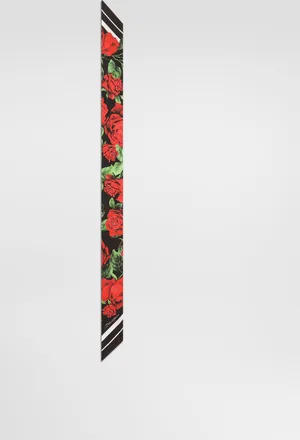 Dolce & Gabbana Rose-print Silk Twill Bandeau - Woman Scarves And Silks Print Onesize