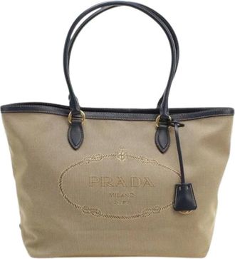 Prada Pre-owned Tote Bags, female, Beige, Size: ONE SIZE Pre-owned Vintage Tote Bag