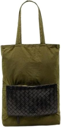 Bottega Veneta Pre-owned Tote Bags, female, Green, Size: ONE SIZE Pre-owned Nylon Tote