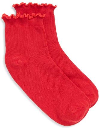 Stems Billie Ruffle Mid Crew Socks in Red at Nordstrom