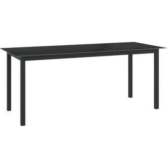 vidaXL Mesa de aluminio y vidrio 190x90x74 cm negro