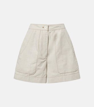 Prada Cotton and linen chambray shorts
