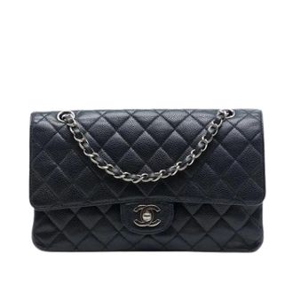 Chanel Pre-owned Classic Double Flap Shoulder Bag - Dames - Pre-owned - Zwart - Maat: ONE Size Leer