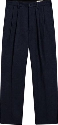 Pence Santos Midnight Blue Wool Flannel Chinos