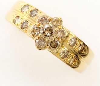 C&A Brown Yellow Gold Yellow Gold (18K) Band Ring (Pre-Owned)