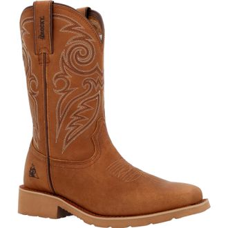 Rocky Mens Monocrepe 12 Waterproof Leather Western Boo In Cognac W
