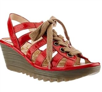 FLY London Womens Yito Sandal In Damani Devil Red